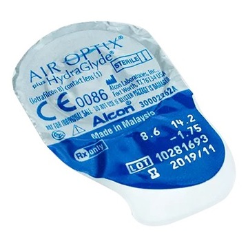 КОНТАКТНЫЕ ЛИНЗЫ AIR OPTIX PLUS HYDRAGLYDE 6 ШТ. ЕЖЕМЕСЯЧНО СИЛА -2,25