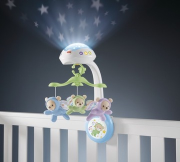 КАРУСЕЛЬ С МИШКАМИ 3 в 1 ПРОЕКТОР FISHER PRICE CDN41 со звуками