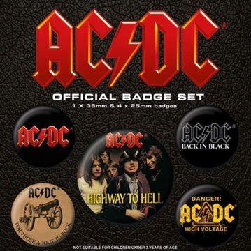 Przypinki do ubrań AC/DC Logo na plecak 5 sztuk