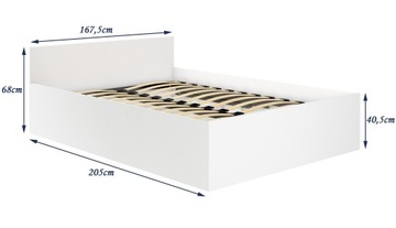 Кровать 160х200 CLP с каркасом и белым матрасом