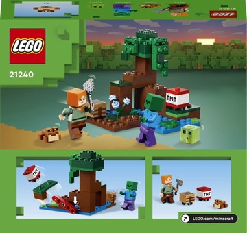 LEGO MINECRAFT - Болотное приключение 21240 + БУМАЖНЫЙ ПАКЕТ LEGO