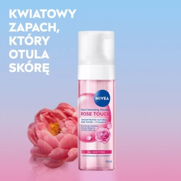 NIVEA Rose Touch очищающая пенка для лица с розовой водой, 150 мл