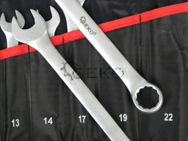 KLUCZE PŁASKO OCZKOWE 6-22mm 12el ZESTAW GEKO