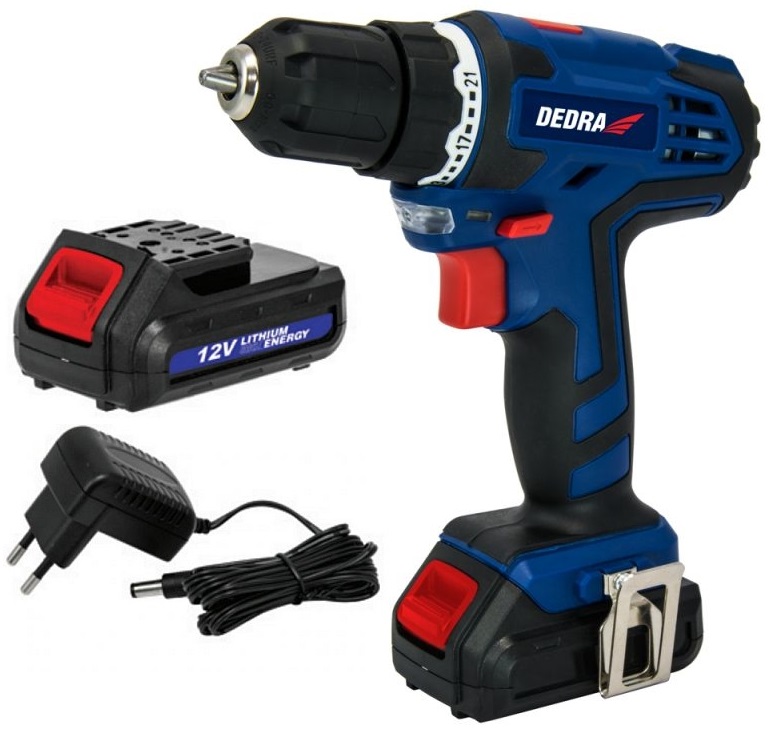 DEDRA WIERTARKO-WKRĘTARKA 12V 1,5AH LED WBUDOWANA POZIOMICA WALIZKA DED7875