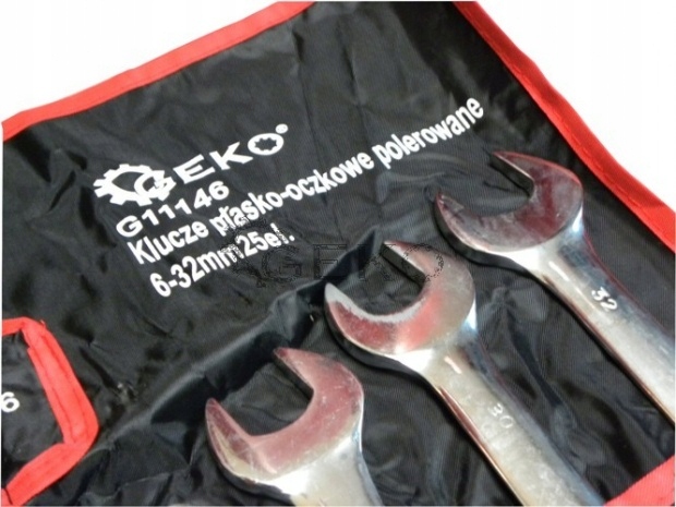 KLUCZE PŁASKO OCZKOWE 6-32mm 25EL PŁACHTA KLUCZ