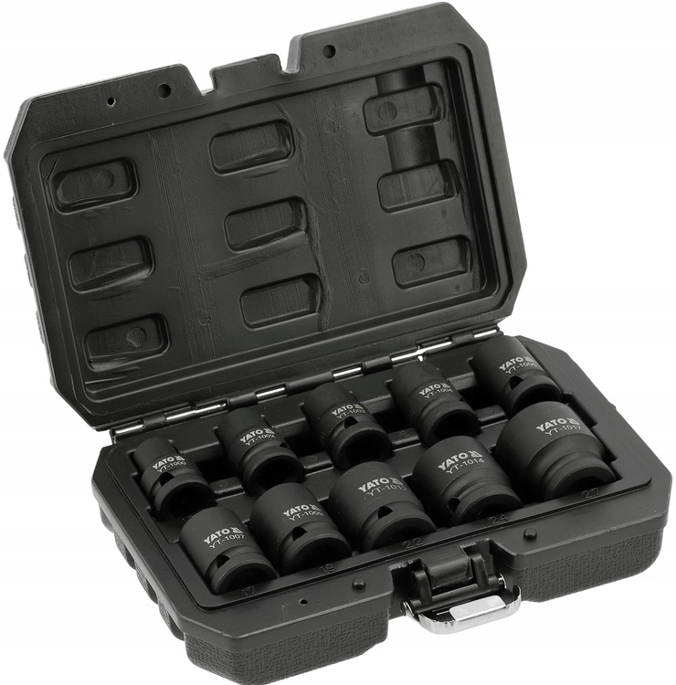 YATO ZESTAW NASADEK UDAROWYCH KRÓTKICH NASADKI 1/2" 10-27mm 10el. YT-10252
