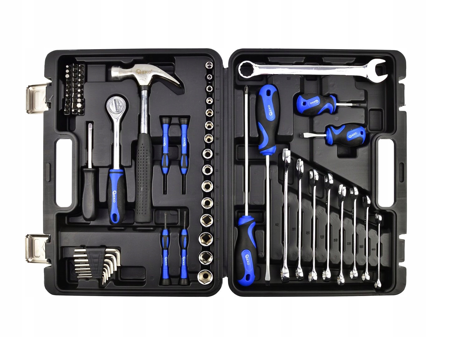 ZESTAW NARZĘDZI, KLUCZY I WKRĘTAKÓW 73EL. WALIZKA G10108 GEKO