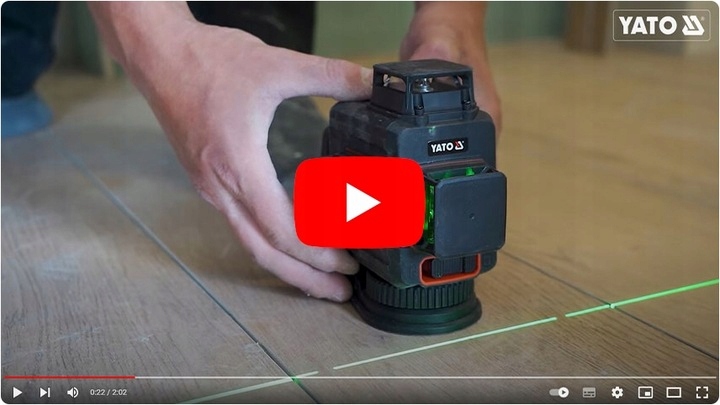 YATO LASER KRZYŻOWY POZIOMICA ZIELONY DWUNASTOLINIOWY LINIOWY 3D YT-30436
