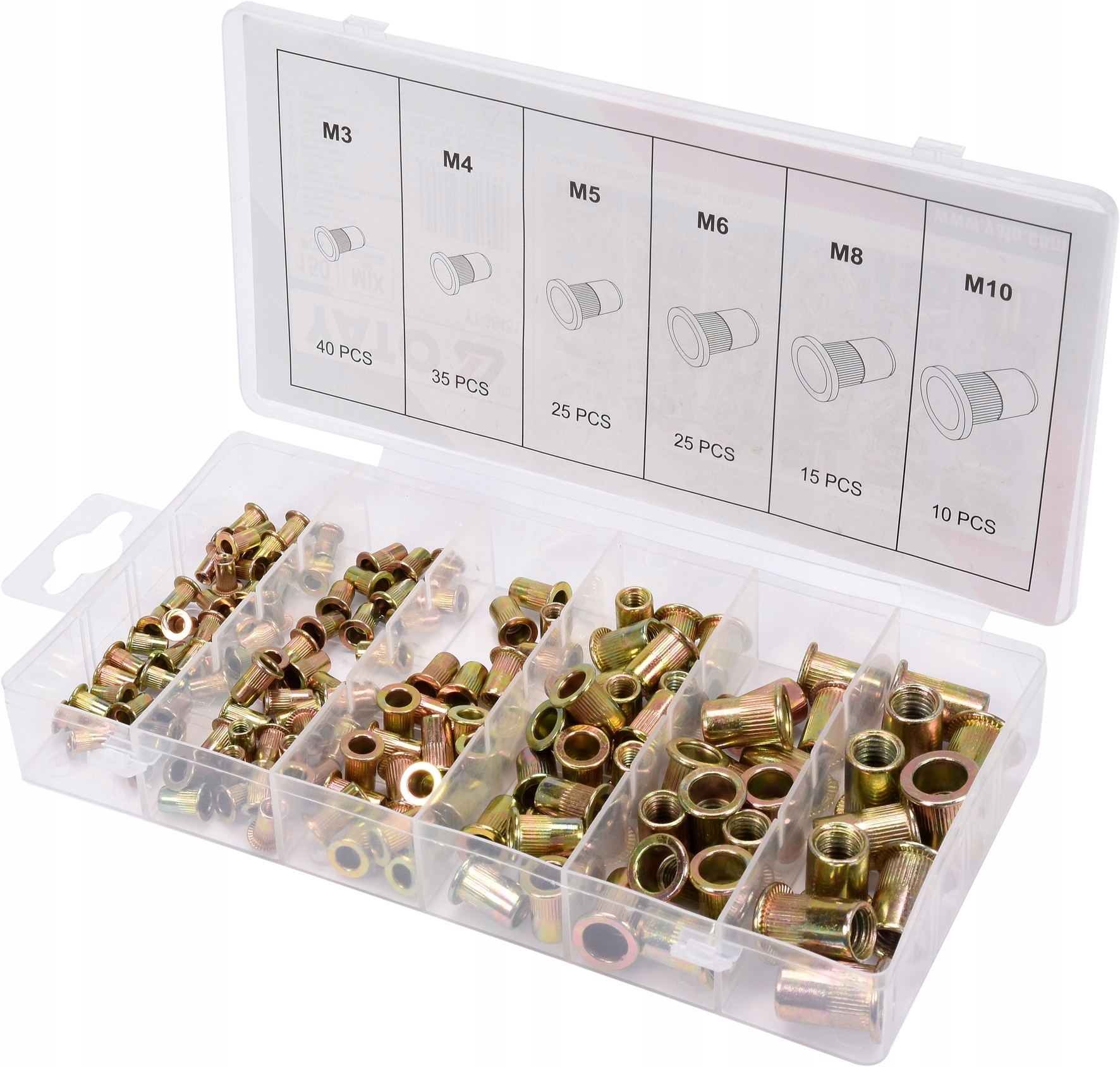 YATO ZESTAW KOMPLET NITOWNICA RĘCZNA +NITONAKRĘTKI M3-M12 150 SZT. YT-36128