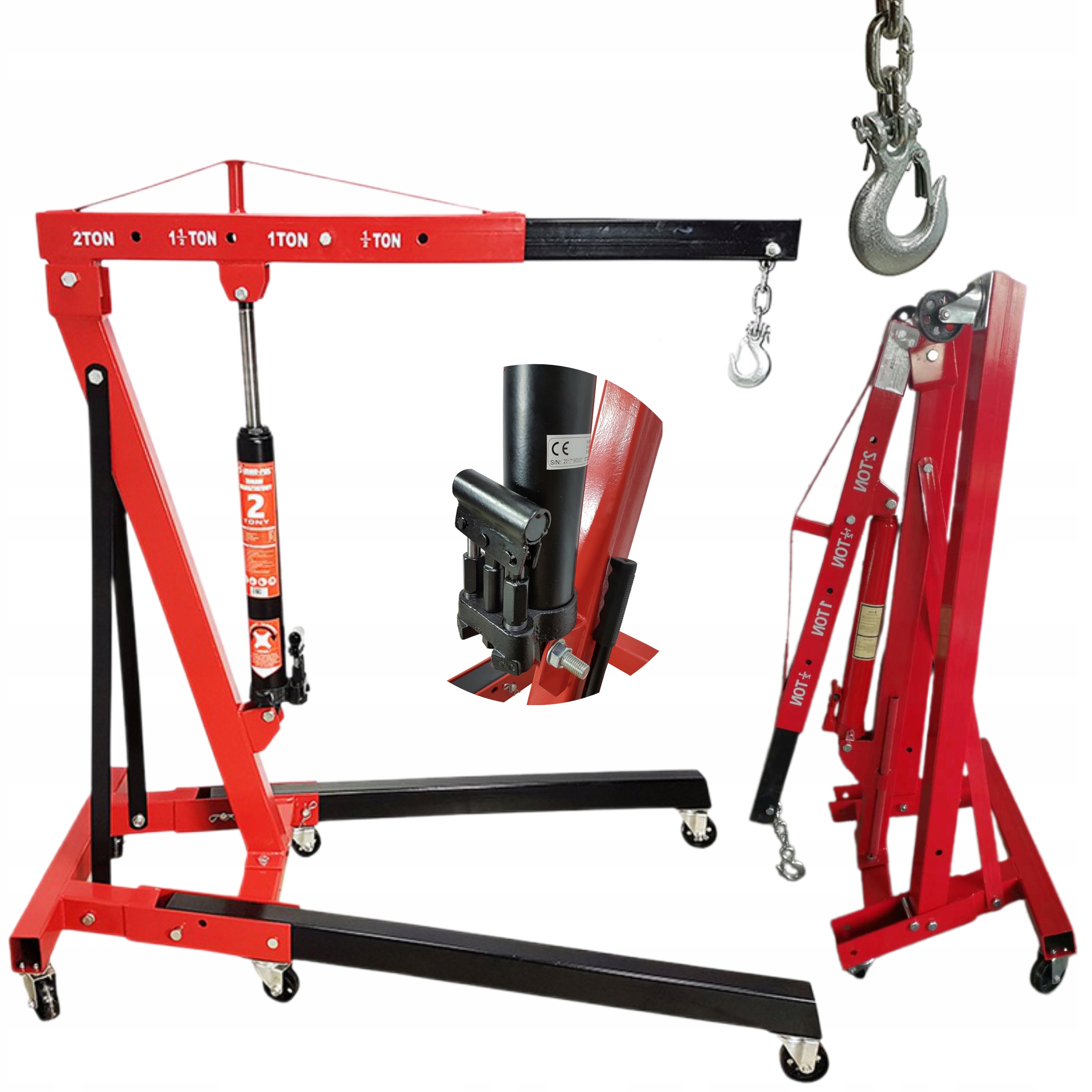 MAR-POL ŻURAW WARSZTATOWY 2T PODNOŚNIK ZBLOCZE ŁAŃCUCHY DŹWIG DO SILN 80405