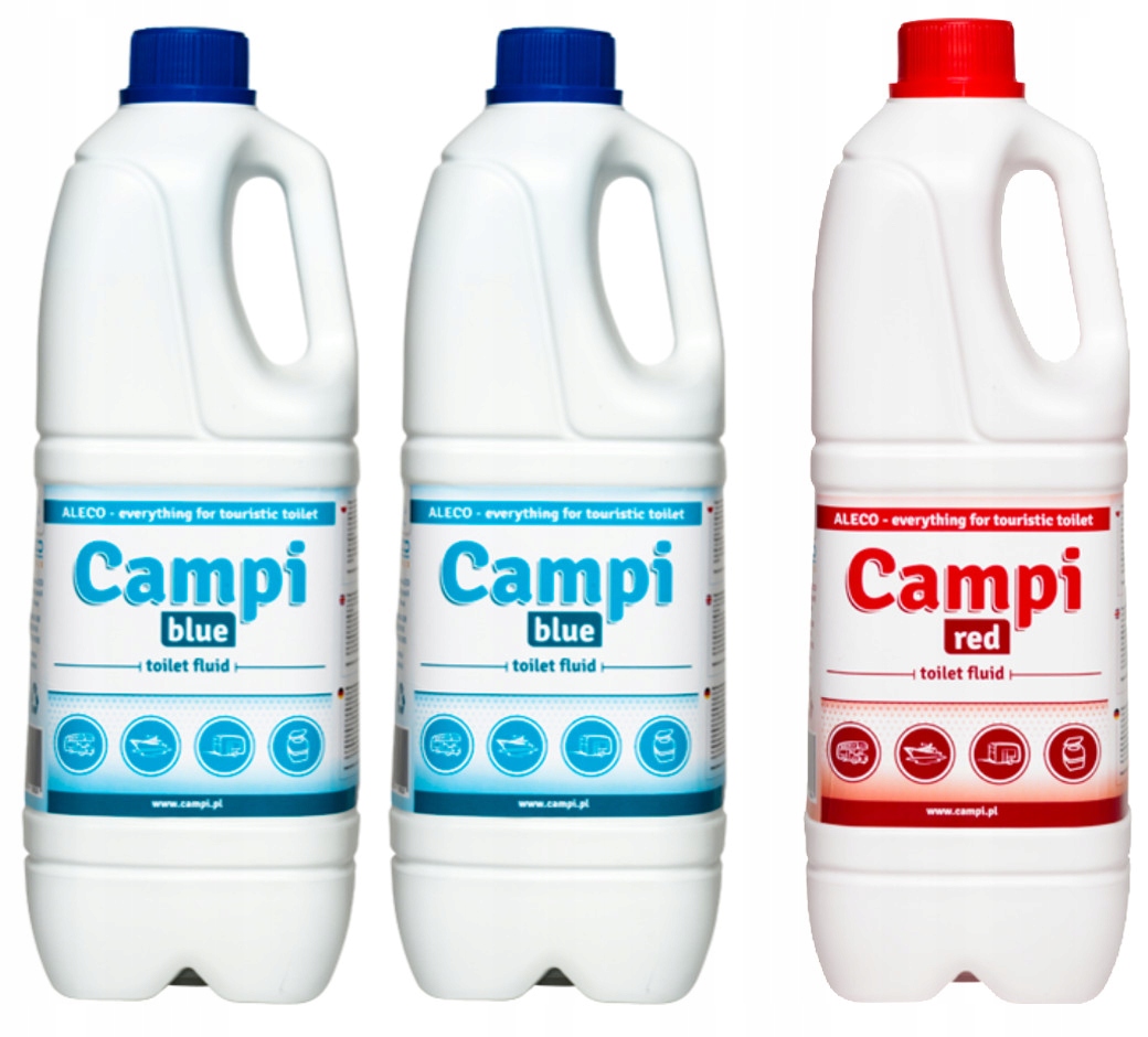 ZESTAW PŁYNÓW DO TOALET TURYSTYCZNYCH CAMPI 3x2L