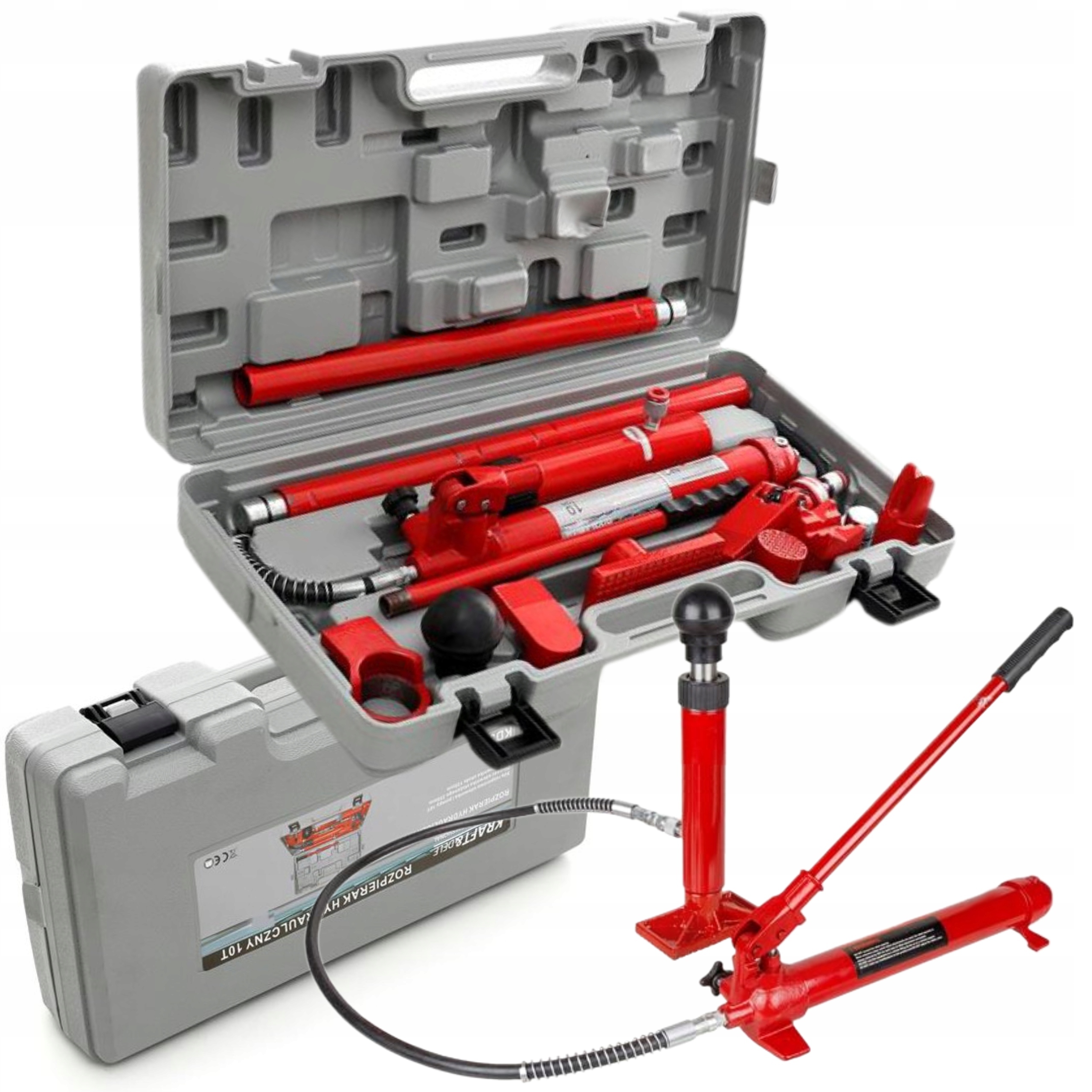 ROZPIERAKI ROZPIERAK BLACHARSKIE HYDRAULICZNY SIŁOWNIK 10T WALIZKA KD327