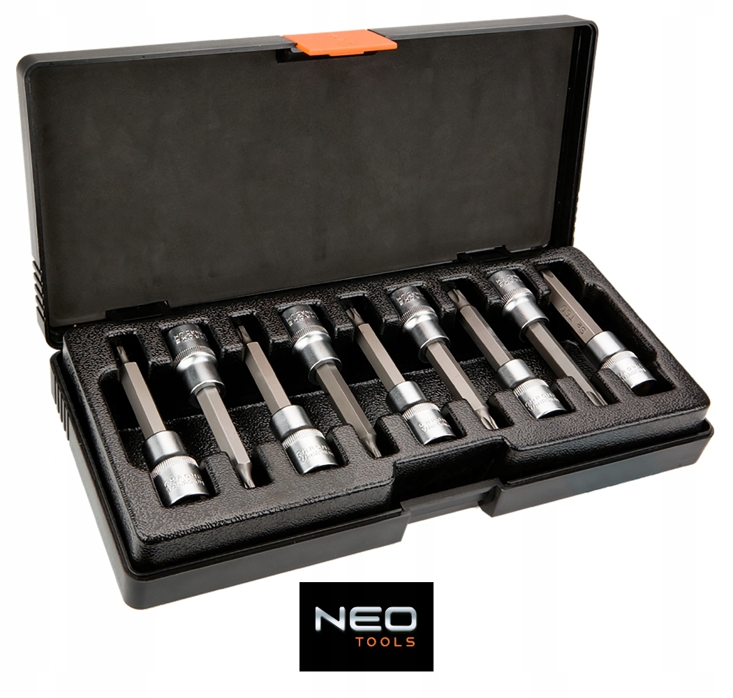 NEO TOOLS ZESTAW KOŃCÓWKI TORX NA NASADCE 9 SZTUK NASADKI 100MM NEO 08-708