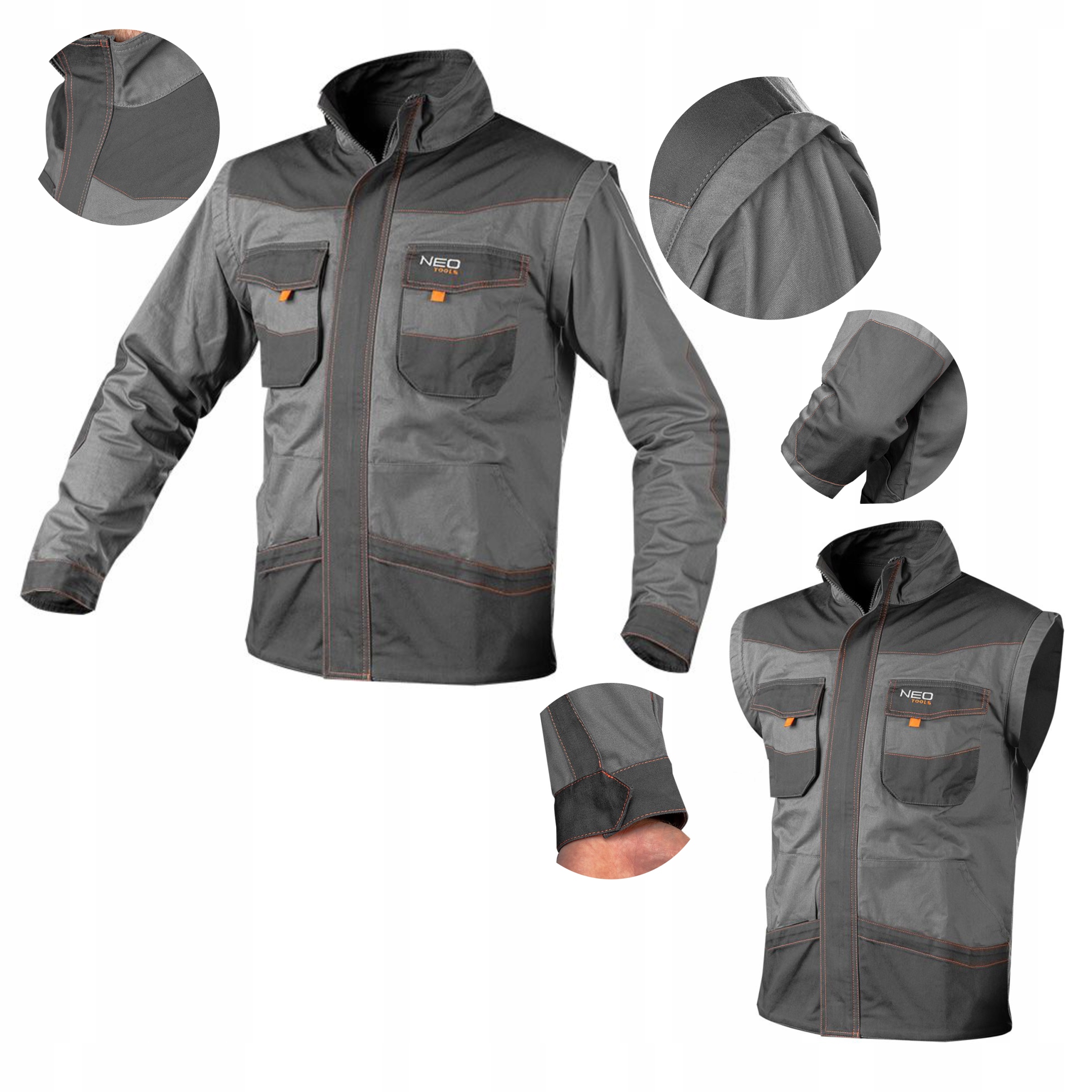 NEO BLUZA KURTKA ROBOCZA 2w1 kamizelka BAWEŁNA 3XL