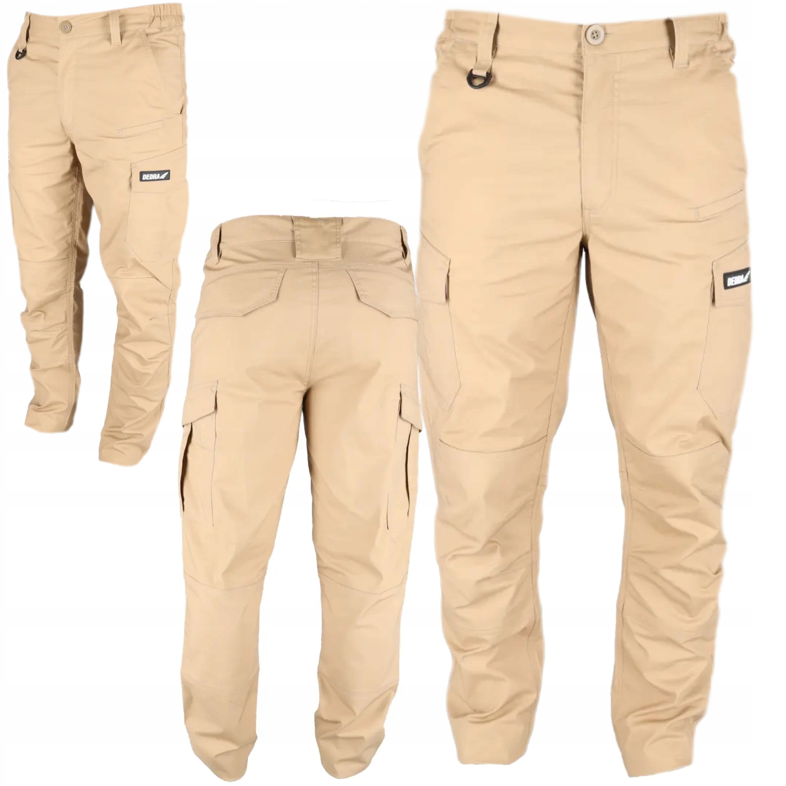 DEDRA SPODNIE BOJÓWKI RIPSTOP SPANDEX LD/54, 220G/M2 BEŻOWE BH32SP-LD