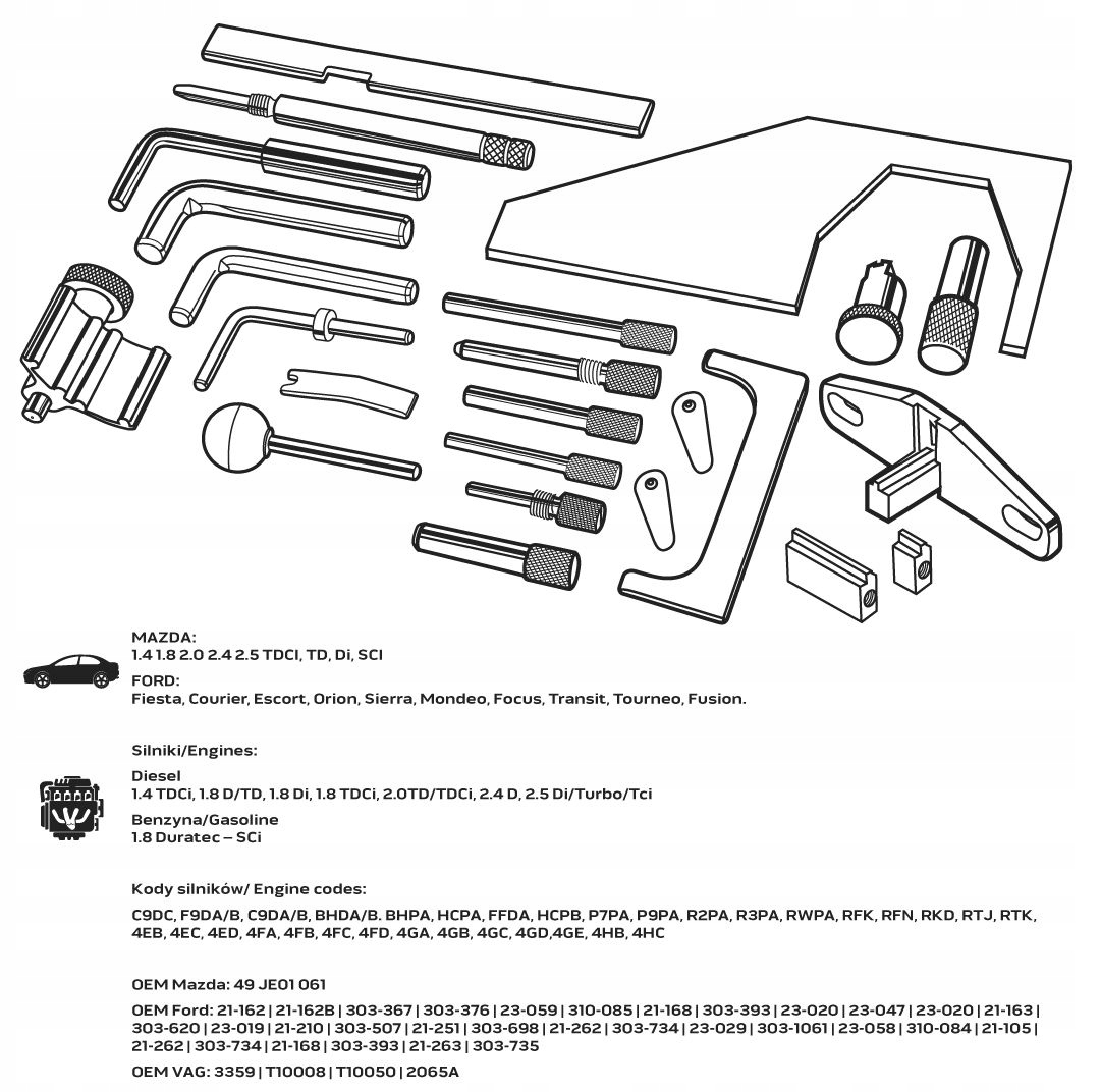 NEO ZESTAW BLOKAD ROZRZĄDU DO BENZYNA DIESEL MAZDA FORD WALIZKA 11-333
