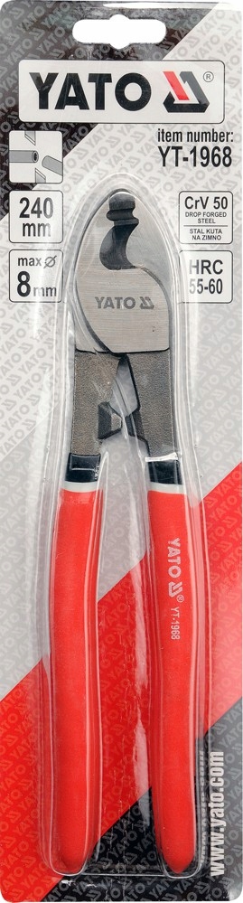 YATO SZCZYPCE NOŻYCE CIĘCIA PRZEWODÓW KABLI 240 MM