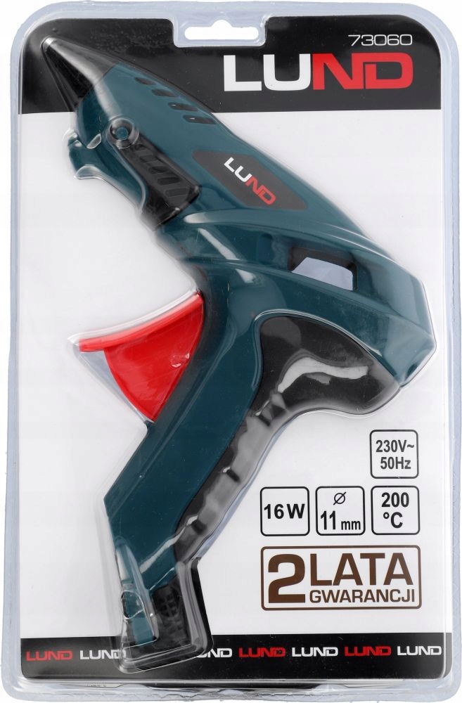 LUND PISTOLET DO KLEJU 11MM 16W 200°C SZYBKIE NAGRZEWANIE 11G/MIN 73060