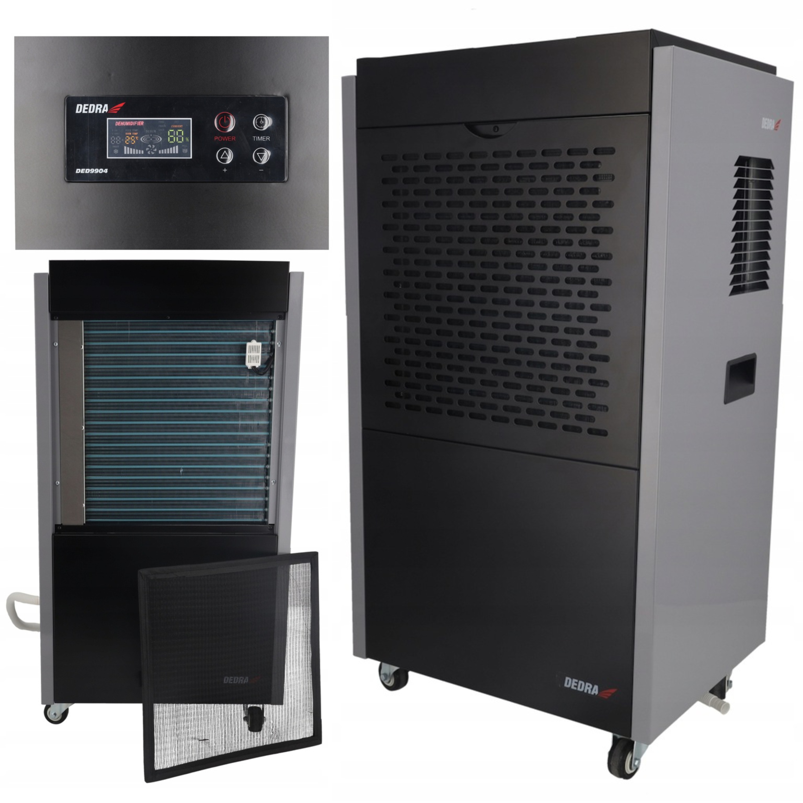 DEDRA OSUSZACZ POWIETRZA BUDOWLANY 1000W 90L/24H WYŚWIETLACZ DED9904