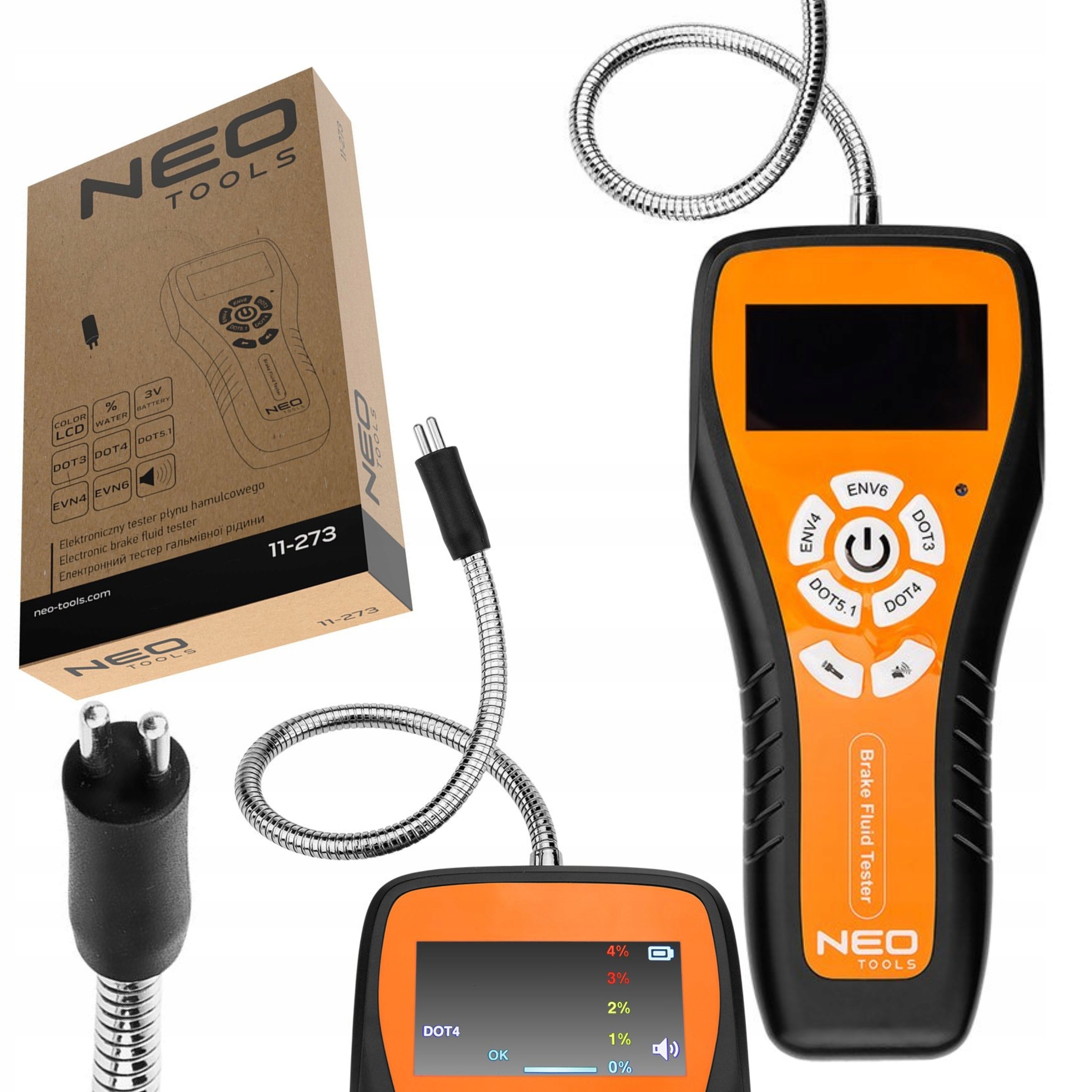 NEO ELEKTRONICZNY TESTER PŁYNU HAMULCOWEGO DOT3 DOT4 DOT5 EVN4 EVN6 11-273