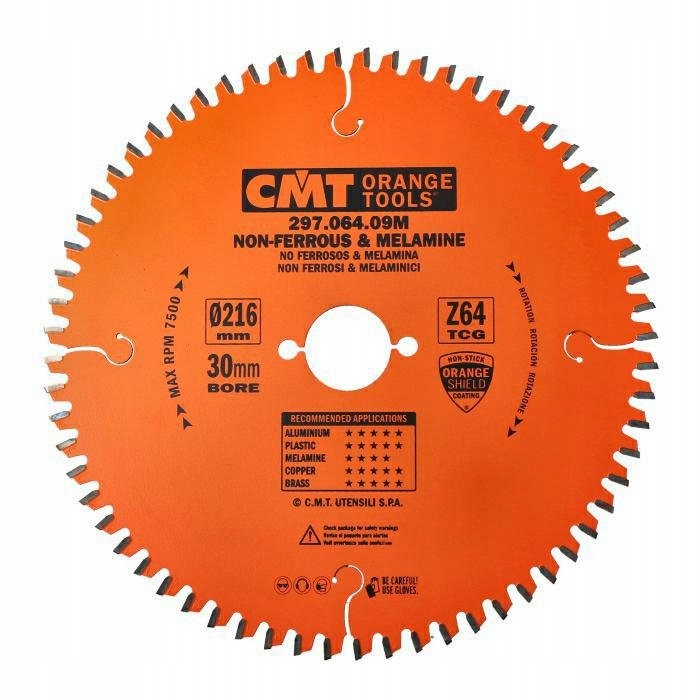 CMT TARCZA PIŁA DO ALUMINIUM LAMINATU KOMPOZYTU 216x30 mm 64Z 297.064.09M