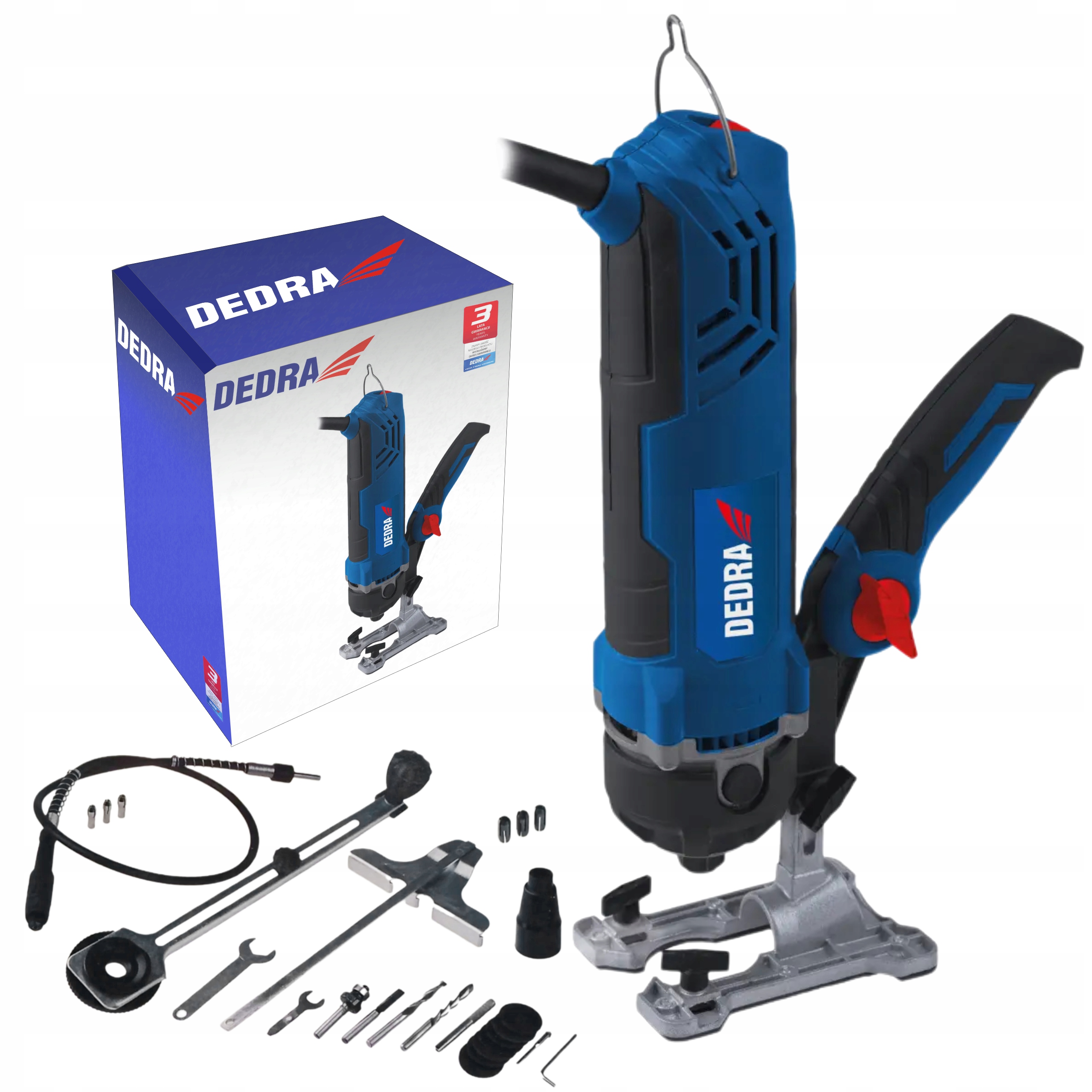 DEDRA FREZARKA WIELOFUNKCYJNA 550W SZIFIERKA WYRZYNARKA SoftStart +OSPRZĘT