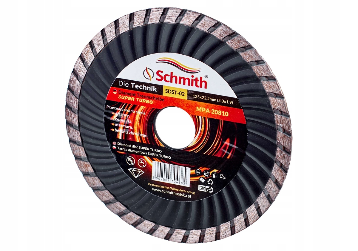SCHMITH TARCZA DIAMENTOWA DO CIĘCIA PŁYTEK 125MM
