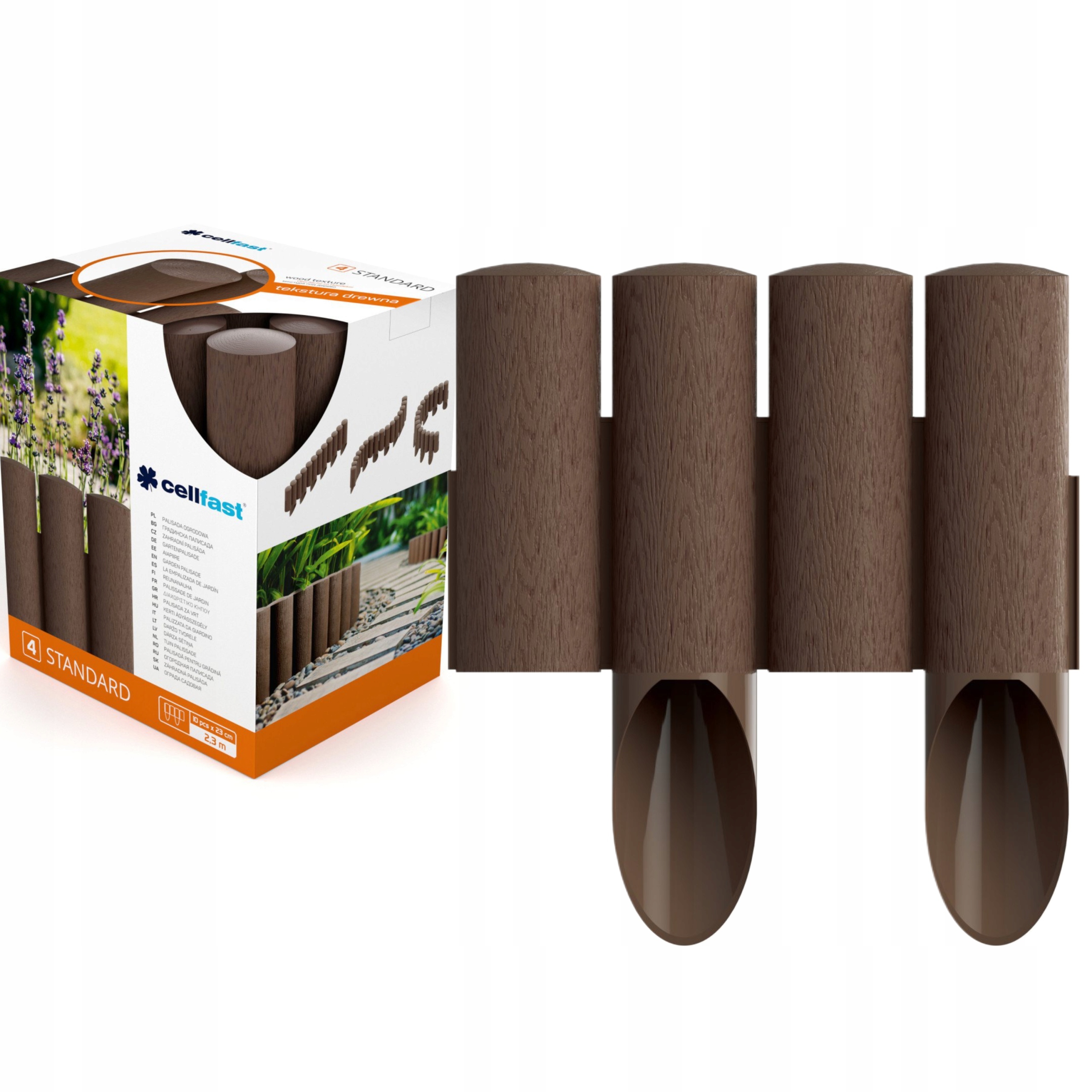 CELLFAST PALISADA OGRODOWA PŁOTEK OBRZEŻE TRAWNIKOWE 15,5x230cm BRĄZ POLSKI