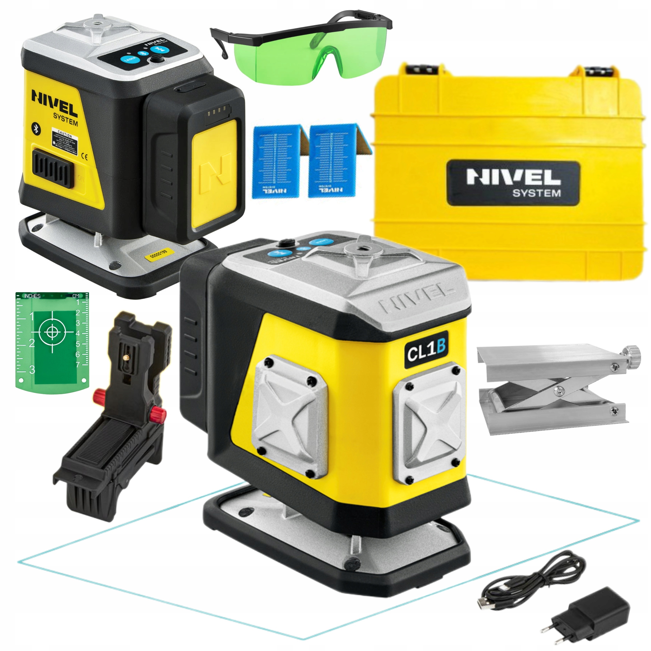 NIVEL SYSTEM LASER PŁASZCZYZNOWY NIEBIESKI Bluetooth AKCESORIA WALIZKA CL1B