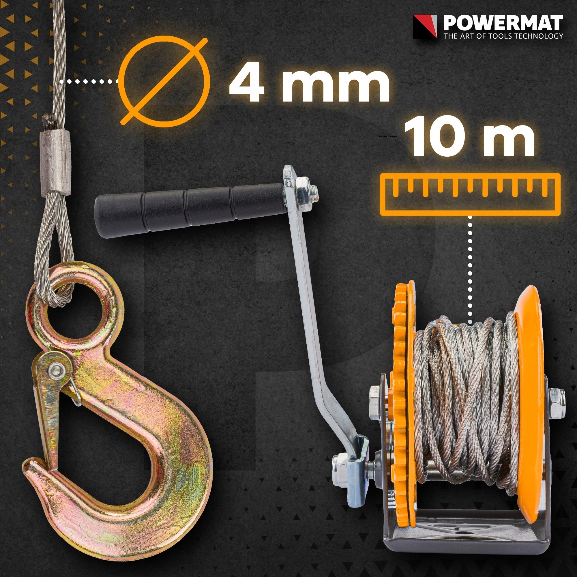 LINOWA WCIĄGARKA WYCIĄGARKA KORBOWA RĘCZNA 545KG 10M NA KORBĘ ŁÓDKA LAWETA