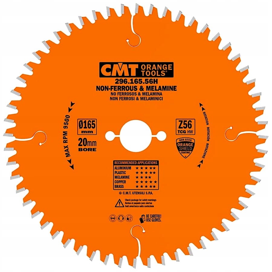 CMT TARCZA PIŁA DO ALUMINIUM LAMINATU KOMPOZYTU 165x20 mm 56Z 296.165.56H