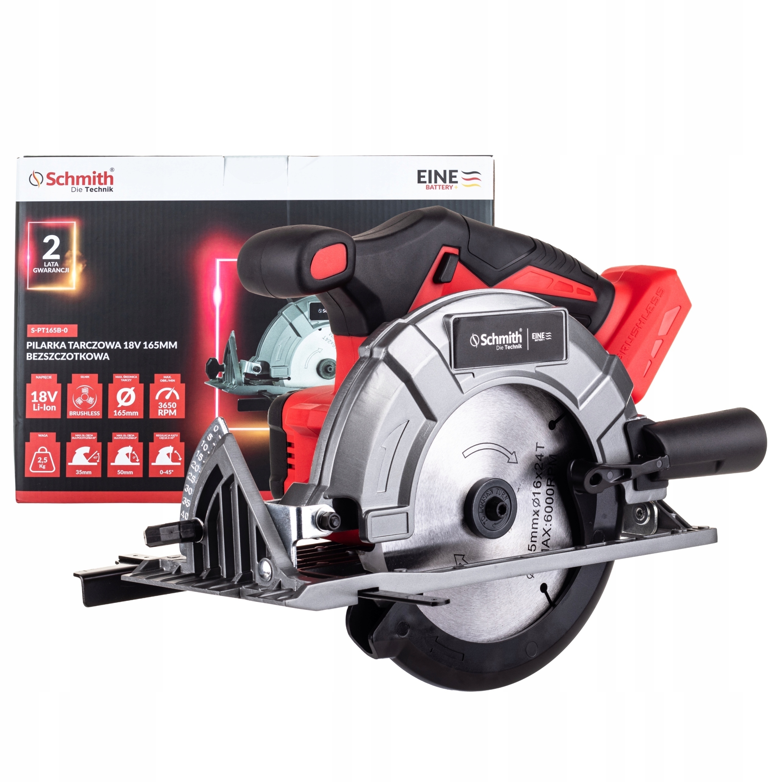 PILARKA TARCZOWA PIŁA 165MM BEZSZCZOTKOWA SCHMITH