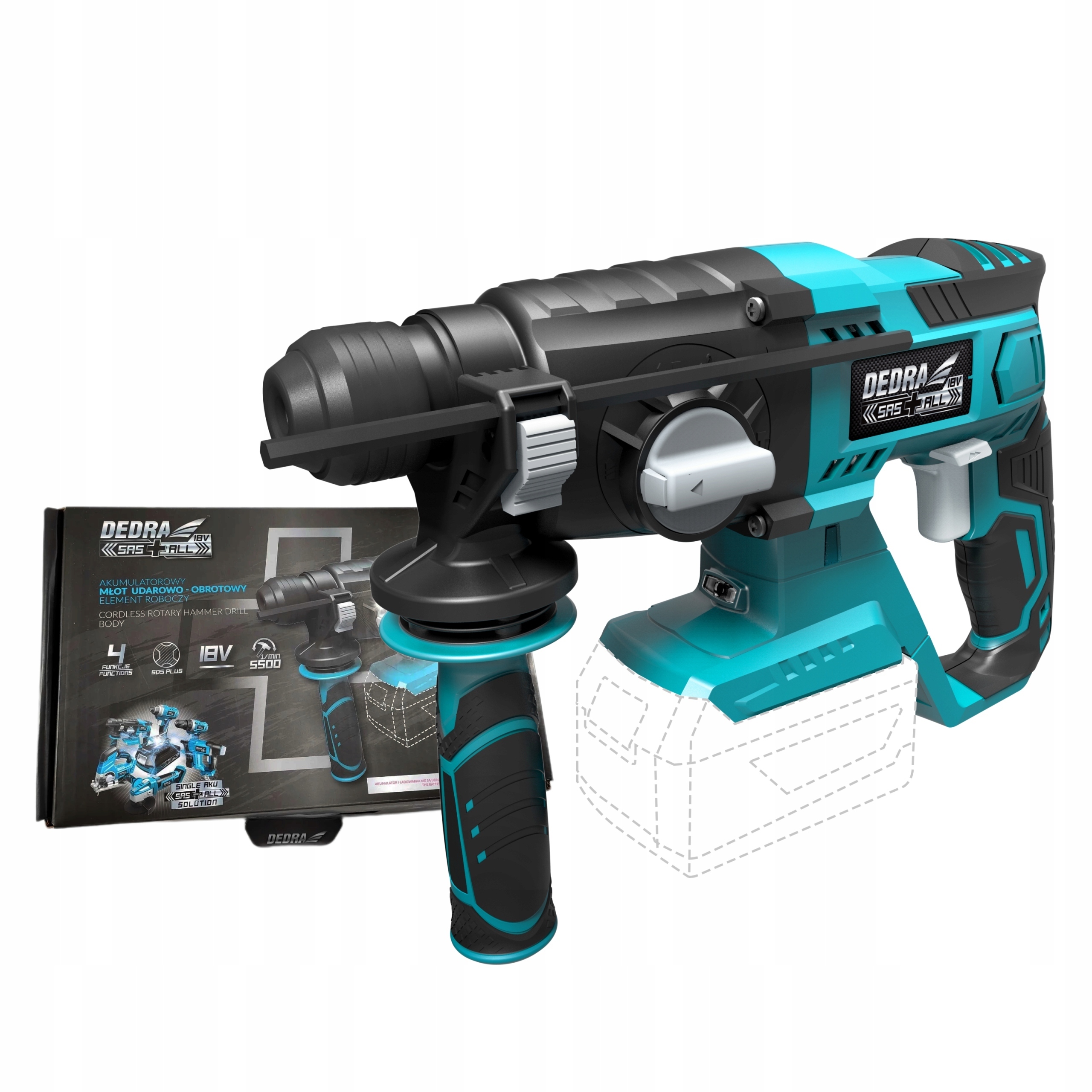 DEDRA MŁOTOWIERTARKA UDAROWA AKUMULATOROWA MŁOT 18V 1,8J SAS+ALL DED7048