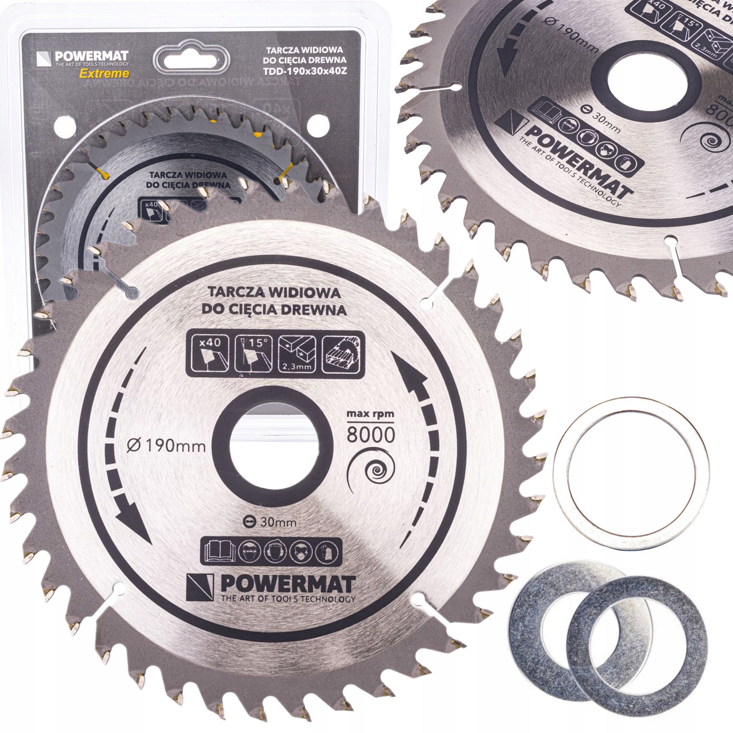 POWERMAT TARCZA WIDIOWA DO DREWNA 190x30 40z TDD-190x30x40Z