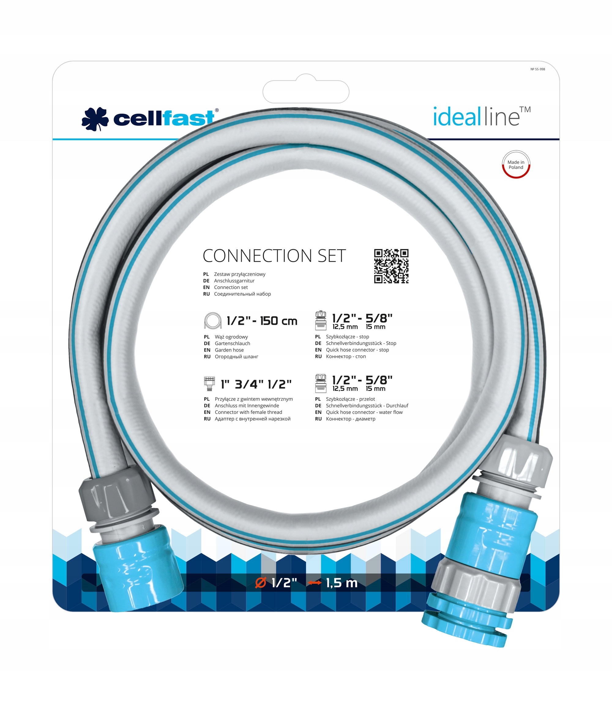 CELLFAST ZESTAW WÓZEK WĄŻ OGRODOWY 6 WARSTW EXPLORER 3/4" 20m +ZRASZACZ