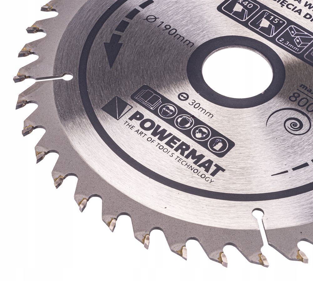 POWERMAT TARCZA WIDIOWA DO DREWNA 190x30 40z TDD-190x30x40Z