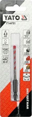 YATO WIERTŁO UNIWERSALNE 4MM SZEŚCIOKĄTNY UCHWYT HEX 1/4" YT-44781