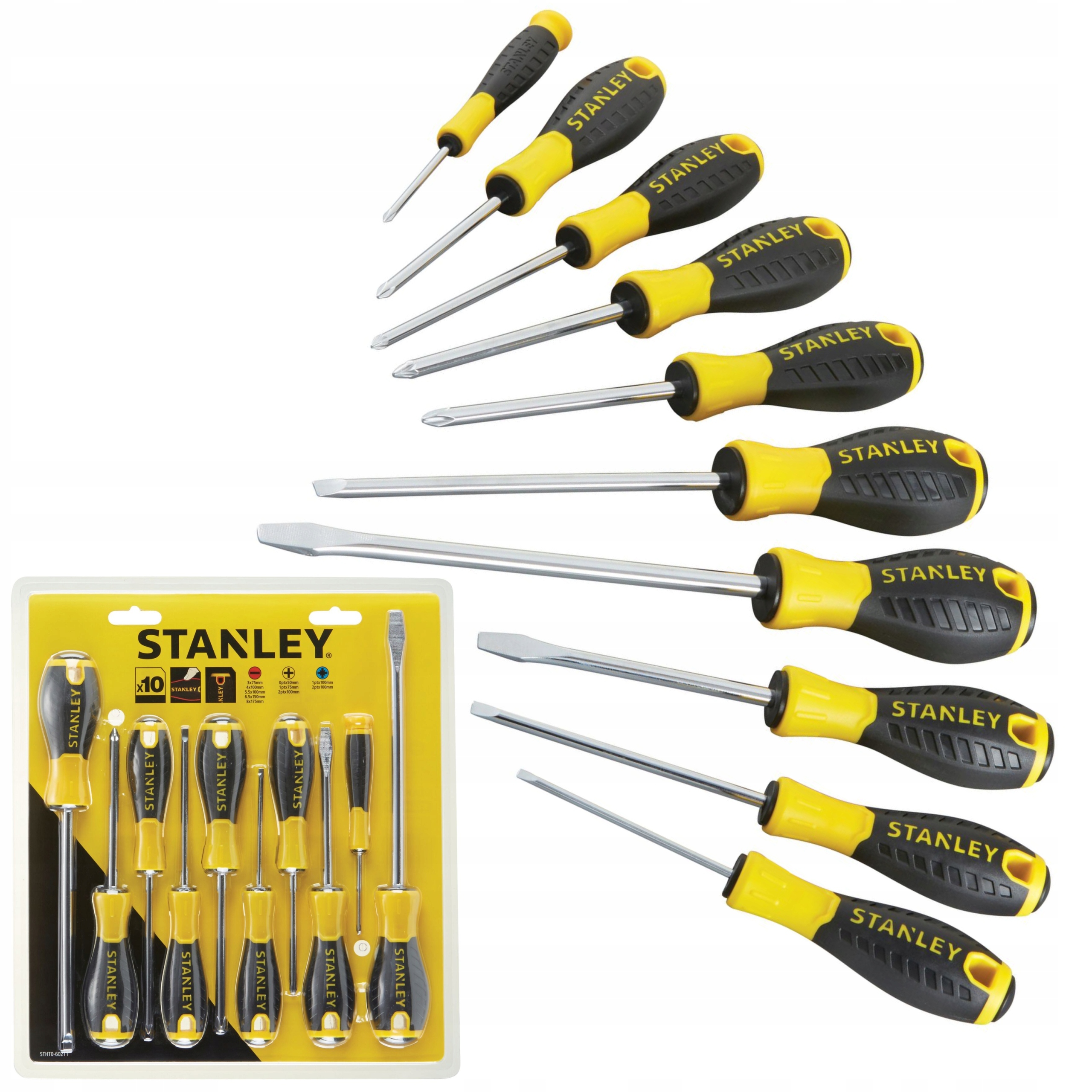 STANLEY ZESTAW WKRĘTAKÓW ESSENTIAL 10 SZTUK PH PŁASKIE FATMAX STHT0-60211