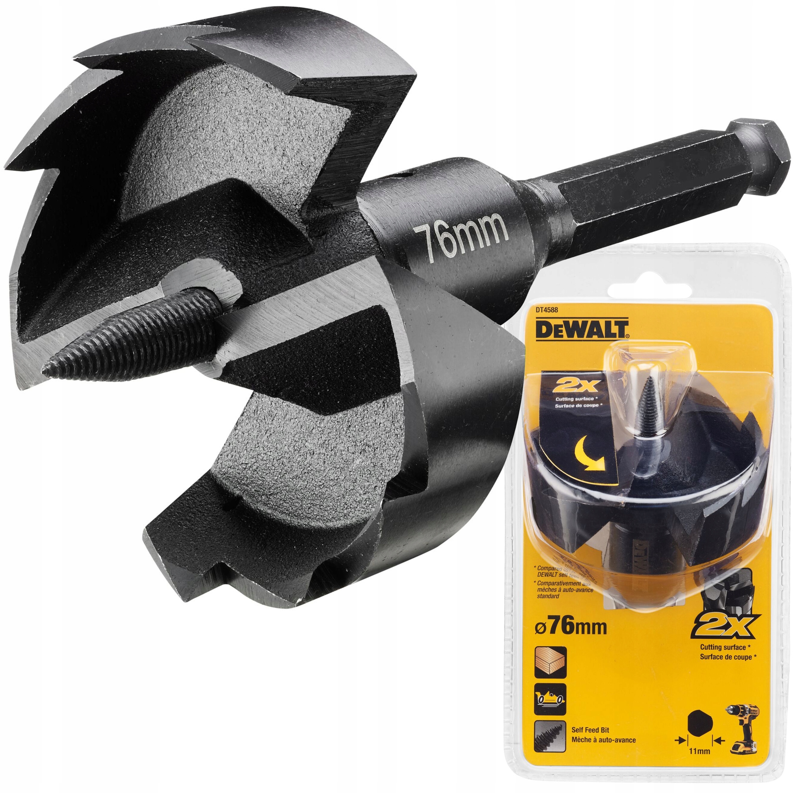DeWALT WIERTŁO SAMOWIERCĄCE GNIAZDOWE PUSZKOWE DO DREWNA PŁYT 76 mm DT4588