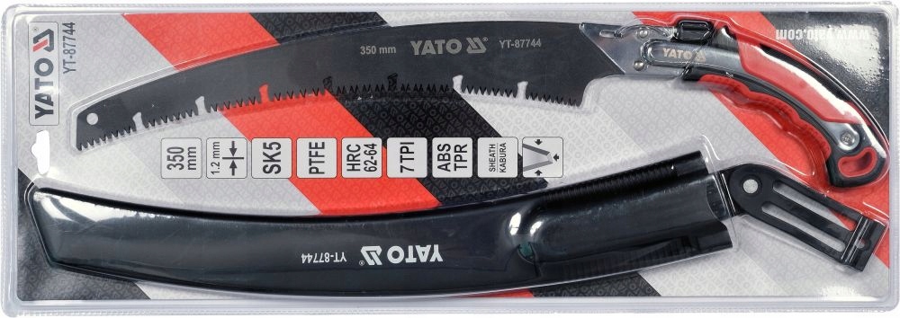 YATO PIŁA OGRODOWA ZAKRZYWIONA 350 MM SK5 PTFE KABURA OSTRE ZĘBY 7TPI 87744