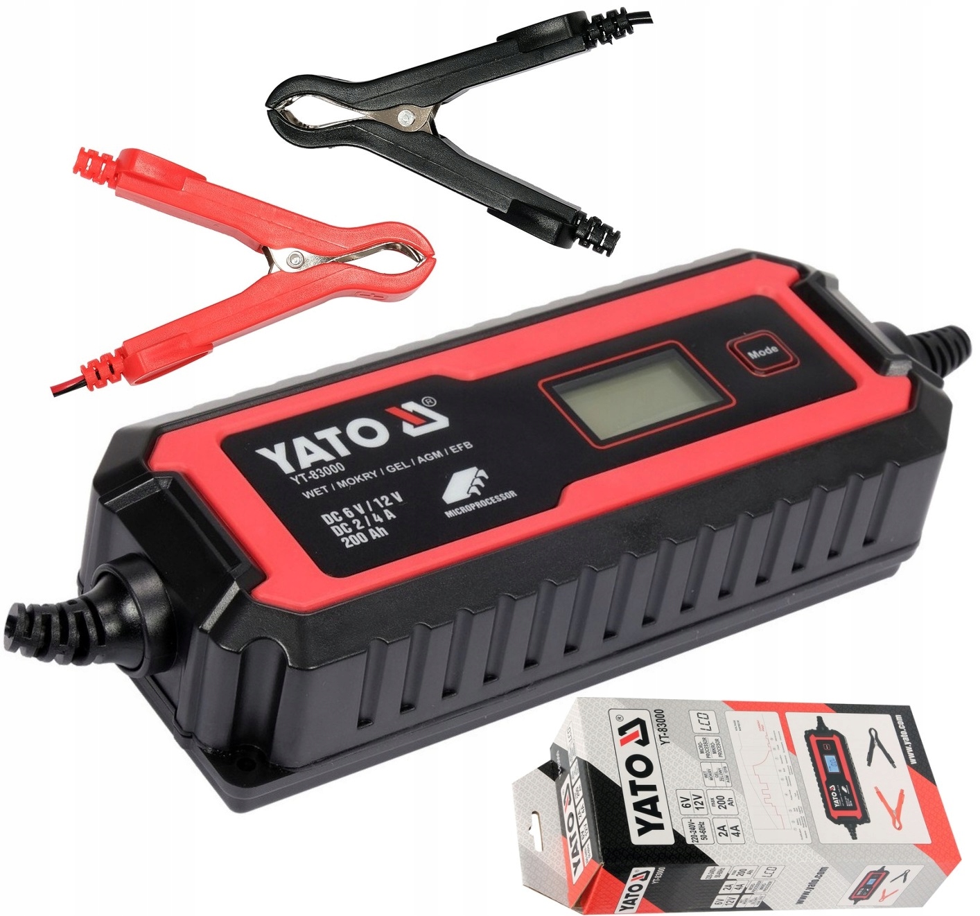 YATO PROSTOWNIK ELEKTRONICZNY LCD WET AGM GEL 6V/2A, 12V/4A 200AH YT-83000