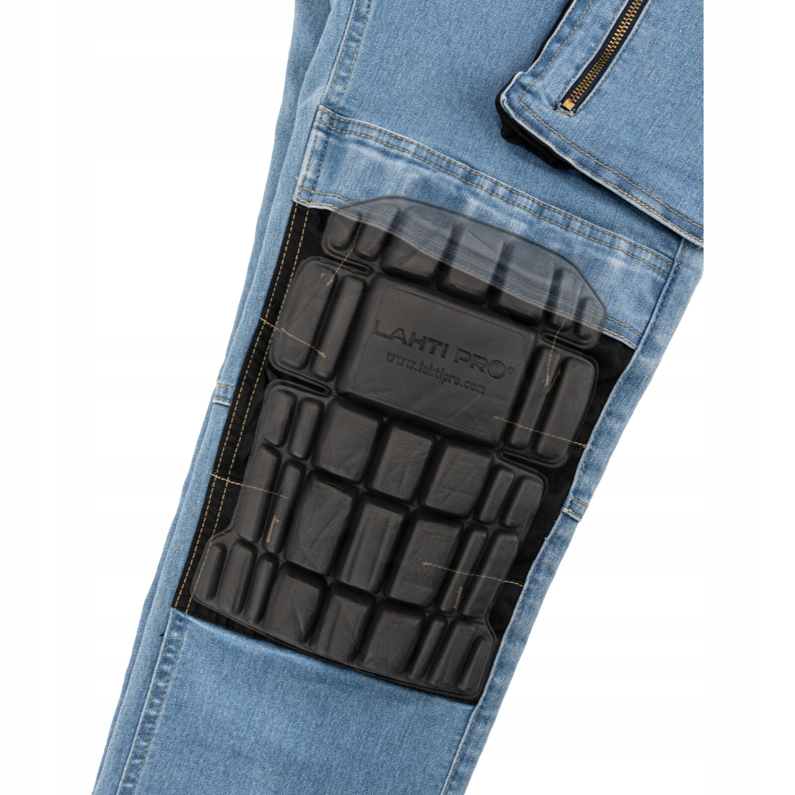 SPODNIE JEANSOWE SLIM FIT ROBOCZE STRETCH WZMOCNIONE LAHTI PRO L40547 r.3XL