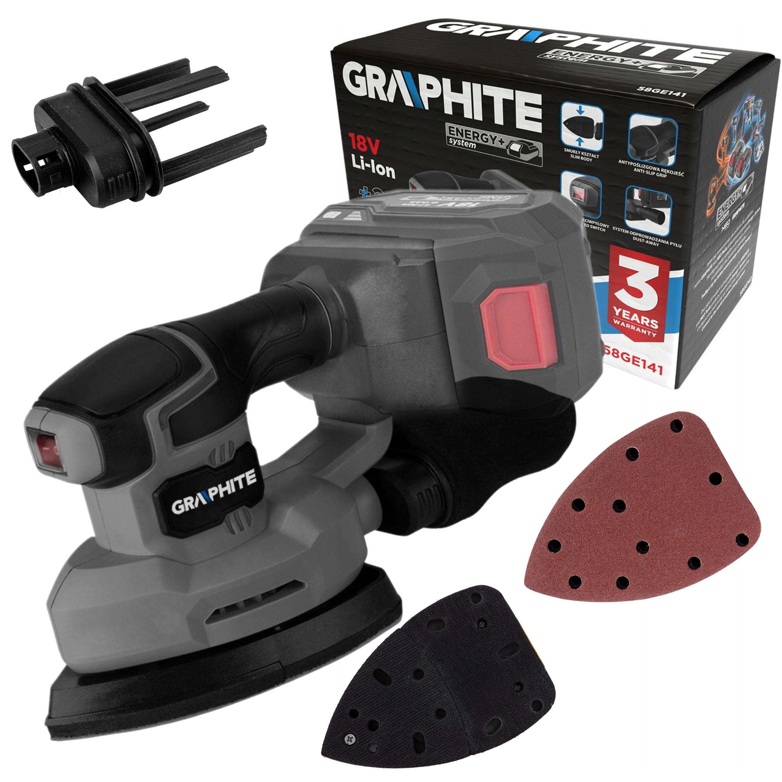 GRAPHITE SZLIFIERKA OSCYLACYJNA DELTA AKUMULATOROWA ENERGY+ 18V 58GE141