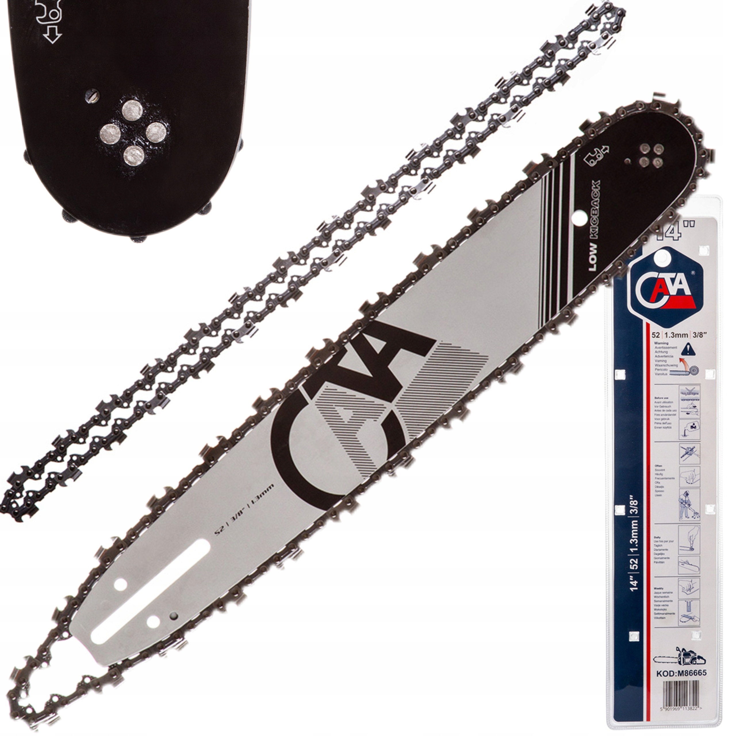 PROWADNICA Z 2 ŁAŃCUCHAMI 14" 52 1,3mm 3/8" CATA M86665