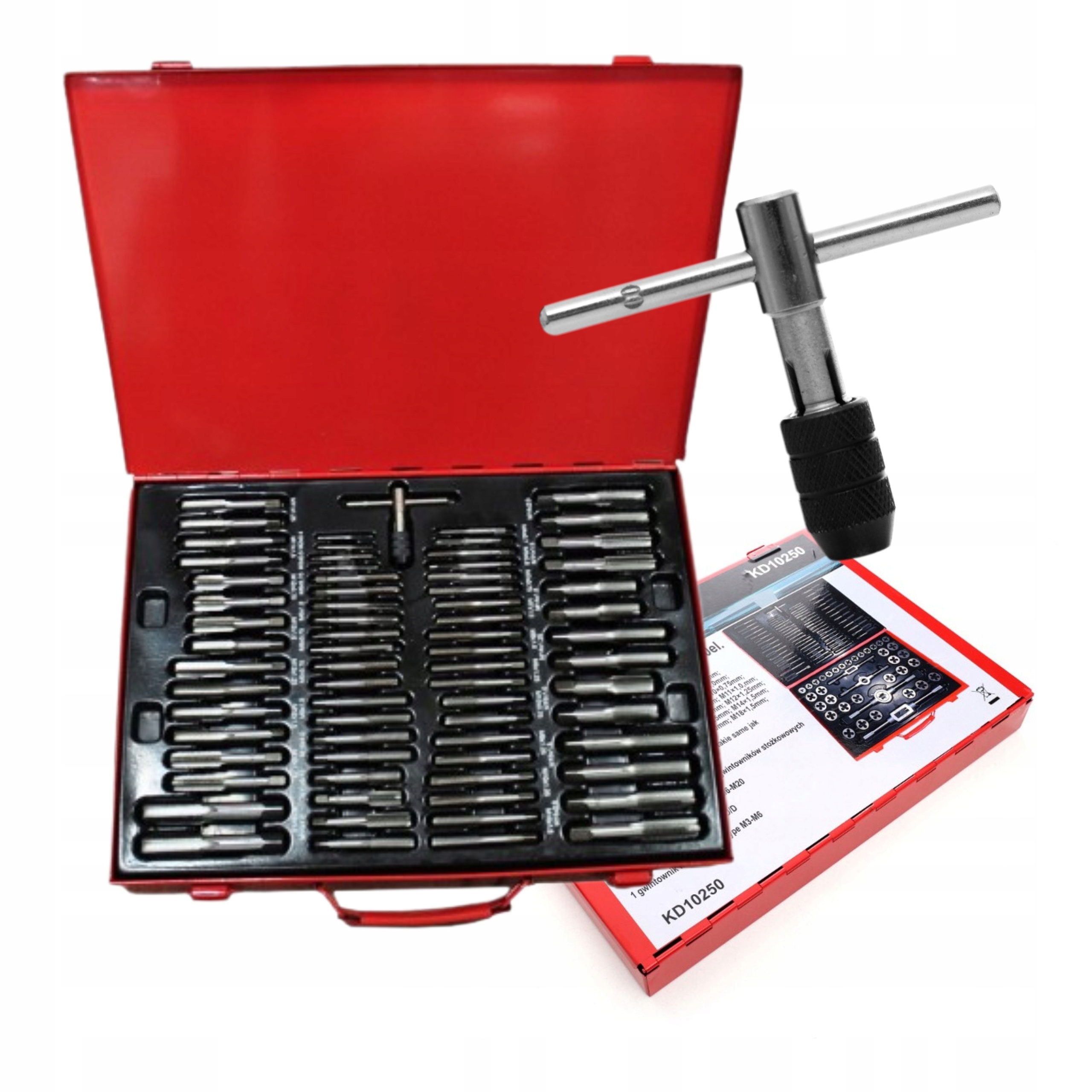 ZESTAW GWINTOWNIKI I NARZYNKI 110 ELEMENTÓW WALIZKA KALIBROWNIKI KD10250