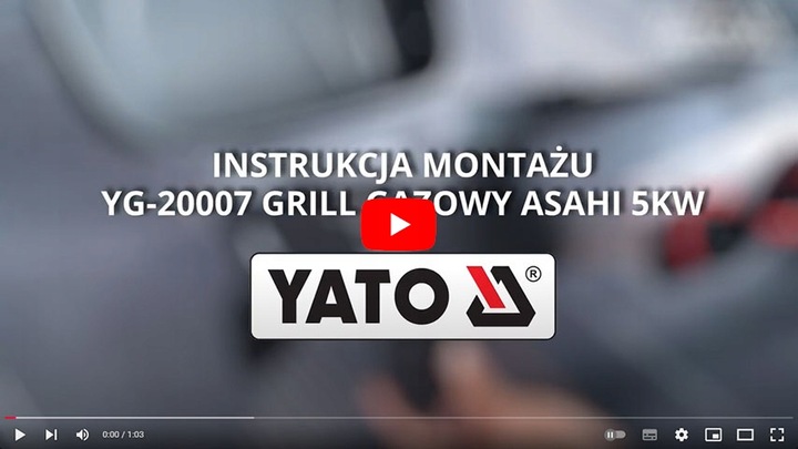 YATO GRILL GAZOWY ASAHI OGRODOWY 5KW DWUPALNIKOWY Z POKRYWĄ CZARNY YG-20007
