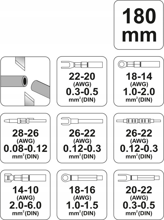 Zaciskarka do Konektorów 2-Funk. 0.08-6mm2 YT-2256