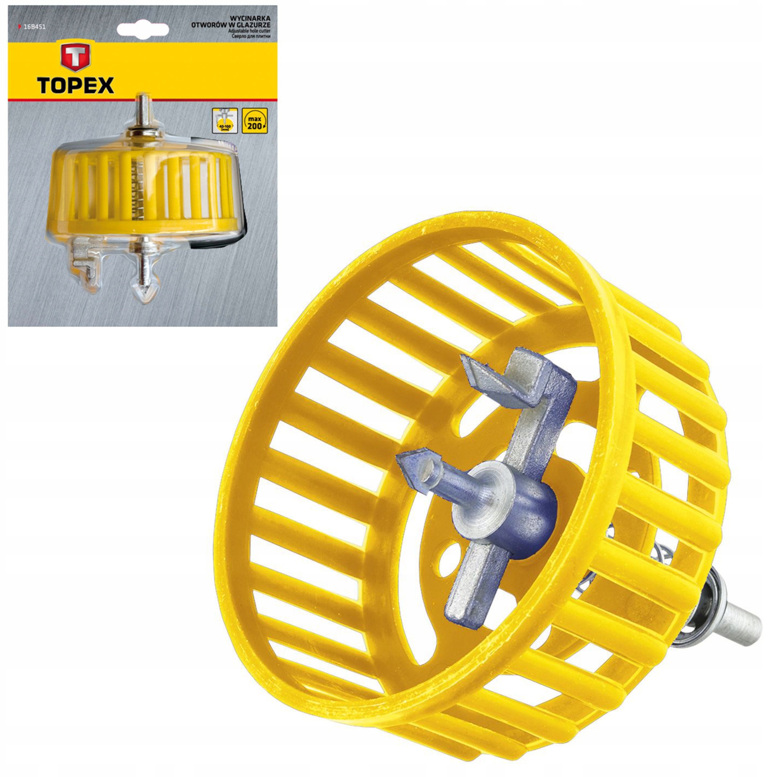 WYCINARKA OTWORÓW W GLAZURZE 40-100MM TOPEX 16B451