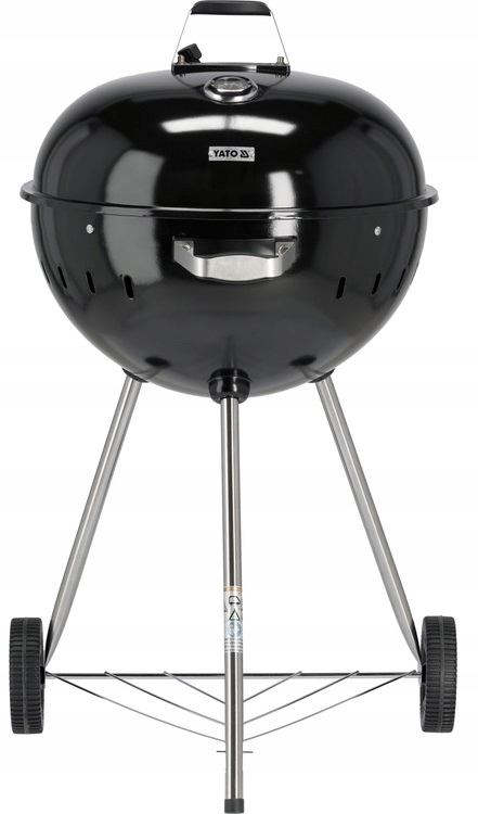 GRILL OGRODOWY WĘGLOWY OKRĄGŁY Z POKRYWĄ RUSZT XXL KÓŁKA POKRYWA 54CM 20300