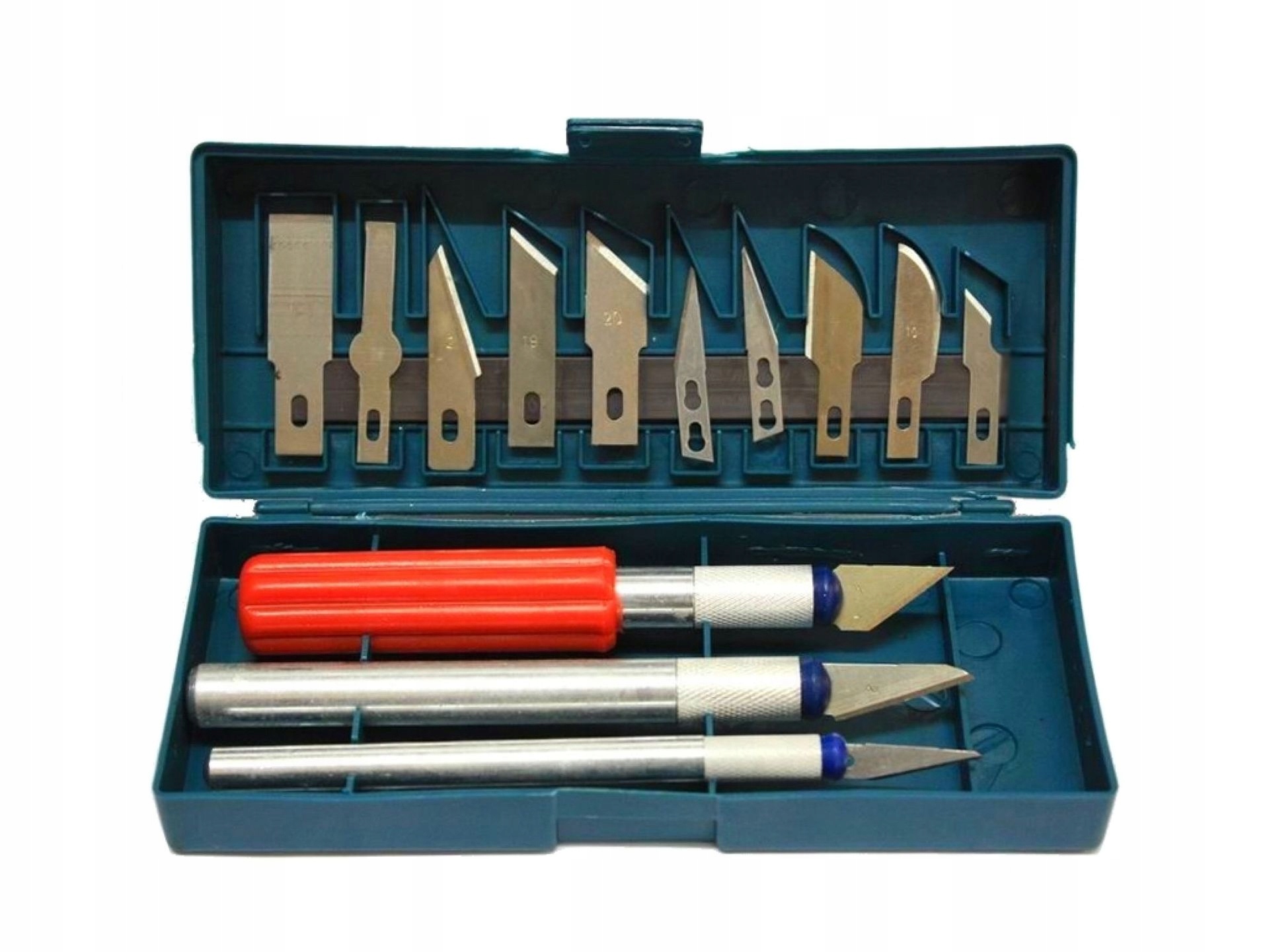 ZESTAW NÓŻ MODELARSKI SKALPEL 13EL OSTRZA + ETUI